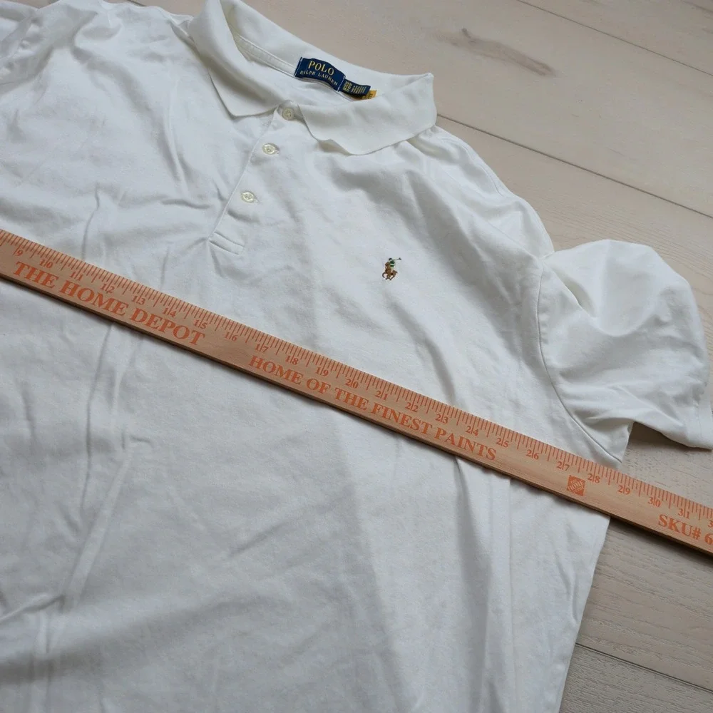 Polo Ralph Lauren Mens 3XB White Short Sleeve Cotton Polo Shirt Flesh Pony Logo